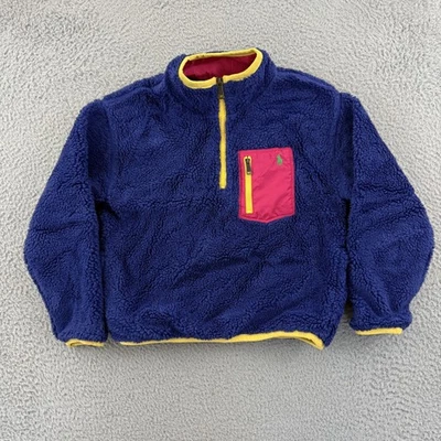 Polo Ralph Lauren Sweater Girls Medium 8-10 High Pile Fleece Pullover Zip Pony - Image 1 of 4