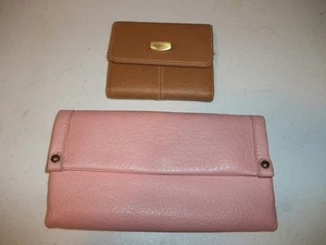 Vintage rosa Hand Clutch Handtasche mit hellbraun Kleingeldbörse Brieftasche Kunstleder L@@K - Bild 1 von 7