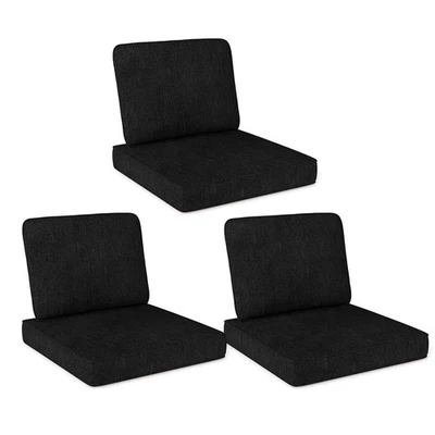 Paquete de 6 cojines de asiento profundo de 24" x 24" y almohada trasera con fundas extraíbles para exteriores Foto 1 de 4