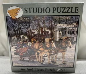 Bits & Pieces Studio 500 Piece Jigsaw Puzzle Thelma Winter A Day on the Sleigh - Picture 1 of 3