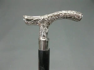 Vintage Silver Plated Brass Derby Handle Wooden Walking Stick Cane Handmade Gift - Foto 1 di 5