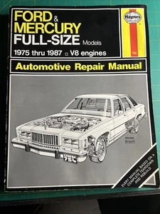 Ford Mercury 1975-1987 modelos tamaño completo Haynes manual de reparación servicio de taller V8 - Imagen 1 de 2