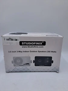 2X Studiofinix Indoor/Outdoor Speakers Waterproof 3.5” 3-Way 200 Watts BLACK - Bild 1 von 19