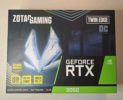NEW! Sealed Zotac Gaming Geforce Rtx 3050 Twin Edge Oc 8gb Gddr6 128-bit 14 Gbps - Image 1 of 3