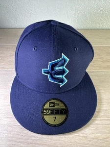 Everett AquaSox Hat 59Fifty Blue New Era Minor League Trident Mariners Mens 7 - Picture 1 of 6