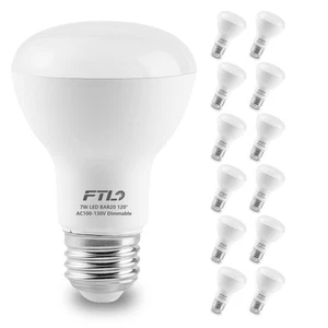 12-Pack BR20 LED Bulb 5000K Daylight White Dimmable Flood Light Bulbs 7W 750l... - Picture 1 of 8