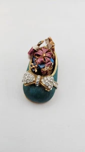 Christmas candy cane, presents, poinsettia flower, bling shoe trinket box - Picture 1 of 6
