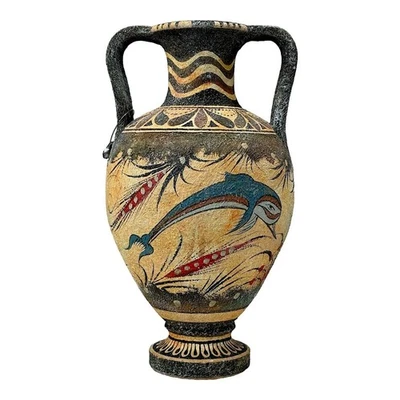 Minoische Vase Keramik Gemälde Delfin Alt Griechisch Kreta Keramik Knossos - Bild 1 von 4