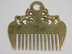 Antiker Pferdekamm Mähnenkamm Messing Reitstall Dekoration Pferdemotiv 20.JHD - Bild 1 von 4