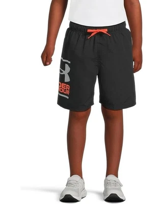 Boy's Under Armour Core Swim Trunks, UPF 50, Size Large 14/16, Black/Grey - Image 1 of 4