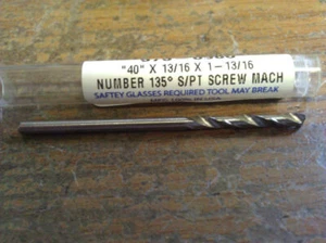 .0980" #40 TORNILLO CARBURO LONGITUD MÁQUINA TALADRO 135d DIVIDIDO PT - Imagen 1 de 1