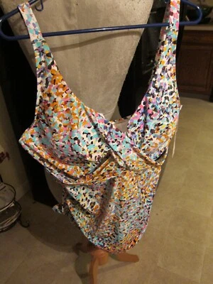 nuevo ANNE COLE PRECIOSO TANKINI TOP TALLA 22w ¡GRANDES COLORES! Foto 1 de 4