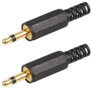 Adaptador conector cable audio soldadura enchufe auriculares 2 x 3,5 mm MONO 2 polos dorado - Imagen 1 de 2