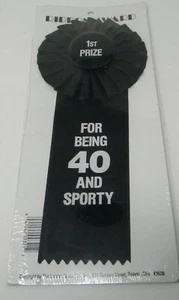 Ist Prize for Being 40 and Sporty Ribbon Award Birthday Gag - Picture 1 of 1