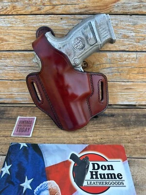 Vintage Don Hume H721 26F Brown Black Leather OWB Holster for Beretta 8045 LEFT - Image 1 of 2