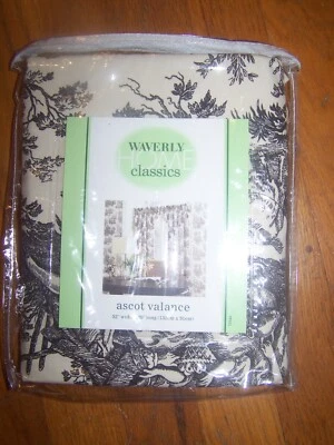 Cenefa negra Ascot WAVERLY HOME CLASSICS Country Life Toile con borla nueva en paquete Foto 1 de 2