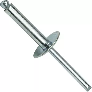 Große Flansch Popnieten 3/16" x 1" Ganzstahl (6-16) Domkopf Stck 100 - Bild 1 von 7