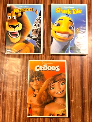 Madagascar Shark Tale Croods DVD Movie Lot Dreamwork Family Kids Animated NEW Foto 1 de 4