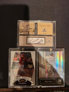 Lot Of 3 Autograph Baseball Cards Brandon Webb Jay Bruce Chris Davis