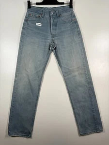Vtg Levis 501 Men’s Button Fly Straight Leg Light Wash Jeans Blue Sz 28 Waist - Picture 1 of 19
