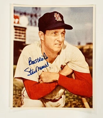 Stan Musial 8x10" Photo Auto - Autograph St. Louis Cardinals HOF - Image 1 of 3