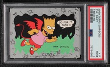 1990 Topps The Simpsons Stickers Bart Simpson Go For it Dude!! PSA 9 MINT 0nr3