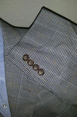 Chaqueta Blazer Abrigo Deportivo 46R Slim Ralph Lauren Naranja Azul Pata de Gallo Cuadros Foto 1 de 4