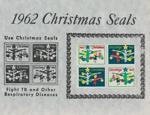 Christmas Seal Note Card Letterpress Printed from Original Die 1962 with Seals - Picture 1 of 1