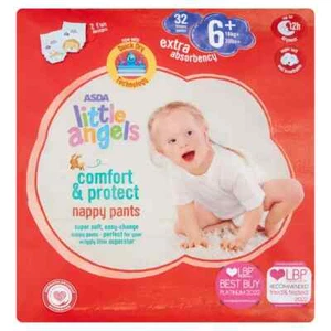 ASDA Little Angels Comfort & Protect 6+ 32 - Nappy Pants - Picture 1 of 1