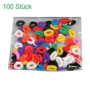 100 Stück Haarbänder Haargummis Zopfband Zopfgummi Elastisch Bunt Trendy Styling - Bild 1 von 1