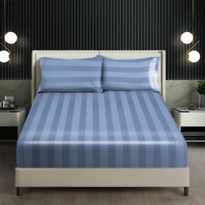 1000TC Cotton Fitted Bedsheet Set 2xPillowcase-Duble/Queen/king