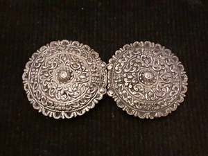 Asien - Gürtelschnallen aus versilberter Bronze - L. 13 cm - ca 1900 - sehr guter Zustand - Bild 1 von 18