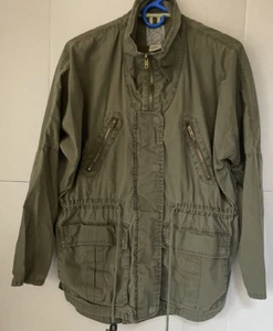 BILLABONG womens drawstring waist utility jacket olive green size medium - Picture 1 of 8