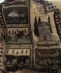 Sweet Cabin Home - Manta de tapiz - Fish The Lake - Canoa The Lake - Imagen 1 de 6