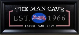 Atlanta Braves Man Cave Schild gerahmt bestickt Team Emblem 2002 - Bild 1 von 1