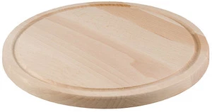 6 x Frühstücksbrett Schneidebrett Brett rund mit Saftrille D 30 cm - Buchenholz - Bild 1 von 2