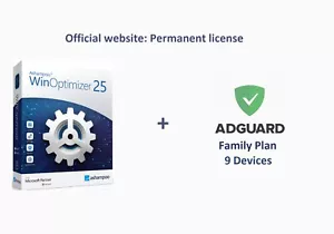 WinOptimizer 25 and AdGuard Family Plan Lifetime for Windows up to 9 Devices - Picture 1 of 4