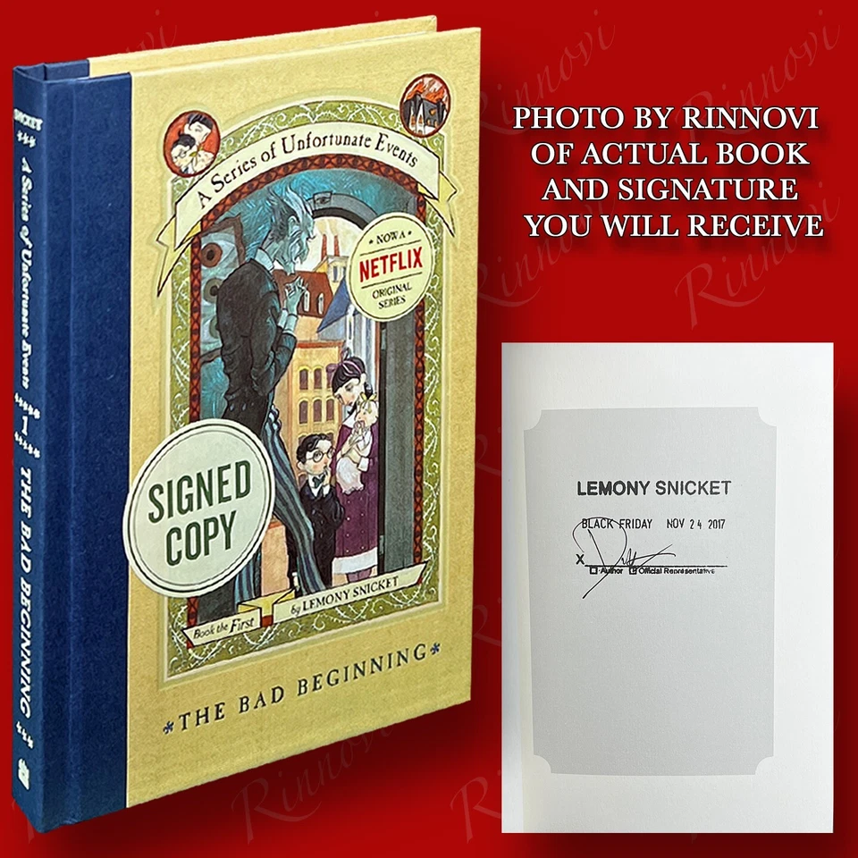 The Bad Beginning SIGNED Lemony Snicket (1999,HC) BRAND NEW Foto 1 de 1