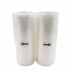 2 rollos - 8"x50' rollo aspirador bolsas premium ahorro de alimentos bolsas en relieve 4 mil - Imagen 1 de 8