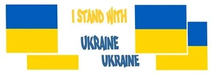 2 Pack I Stand with Ukraine Bumper Stickers, Support Ukraine Flag Sticker - Foto 1 di 3