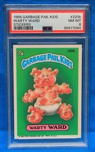 1986 GARBAGE PAIL KIDS # 220b WARTY WARD PSA 8 NM-MT # 96877084 STICKERS - Picture 1 of 2