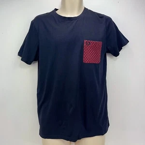 Fred Perry T-Shirt Rundhals Kurzarm Blau Navy Herren UK Größe Medium - Bild 1 von 11