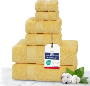 100% Turkish Cotton 6-Piece Bath Towel Set, Luxury Bath Towels for Bathroom - Picture 1 of 6