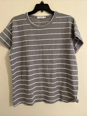 Camiseta gris manga corta a rayas Mod-O-Doc para mujer - XL NUEVA SIN ETIQUETAS Foto 1 de 3