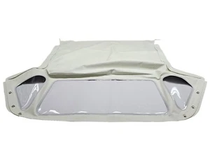 Fits: MG-B Soft Top With Zipper 3 Plastic Windows 1971-1980 WHITE Crush Grain - Picture 1 of 5