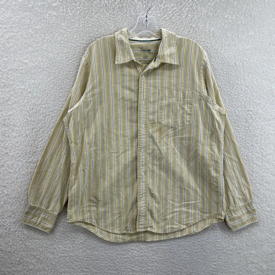 Camisa de Vestir Y2K Vintage Urban Pipeline Abotonada Grande Para Hombre Amarillo Rayas Foto 1 de 4