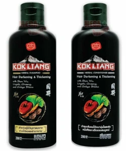 KOK LIANG Chinese Herbal SHAMPOO Natural for Hair Darkening + Thickening 200ml - Picture 1 of 6