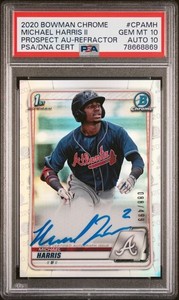 2020 Bowman Chrome Prospect Autographs Refractors Michael Harris PSA10