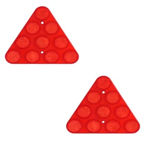 2 Stück Dreieck - Reflektor - Rückstrahler - Strahler - Katzenauge Rot Anhänger - Bild 1 von 3