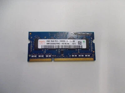 Hynix 2GB 1Rx8 PC3-10600S-9-12-B2 so-Dimm HMT325S6CFR8C-H9 N0 Aa DDR3, #SU-323 - Image 1 of 2